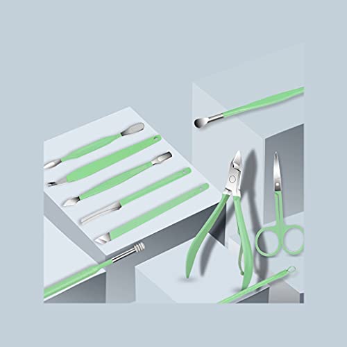 Nail Clipper Set Pedicure Professional Nail Clippers Stainless Steel Nail Clippers Beauty Manicure Travel 18 Pieces Green Foot, Hand & Nail Care