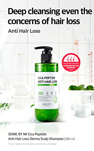 Cica Peptide Anti Hair Loss, Derma Scalp Shampoo, 9.63 fl oz (285 ml), SOME BY MI
