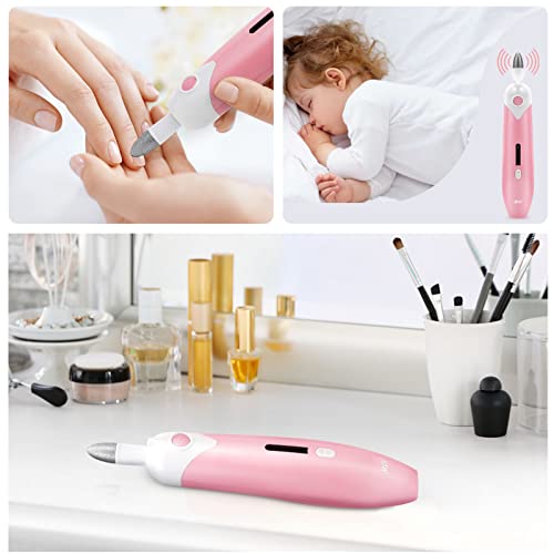 IMVII 5 Speeds Professional Manicure Pedicure Kit, Electric Nail File Set, Cordless Electric Nail Drill Machine, Hand Foot Care Tool for Nail Grind Trim Polish with Dust Brush