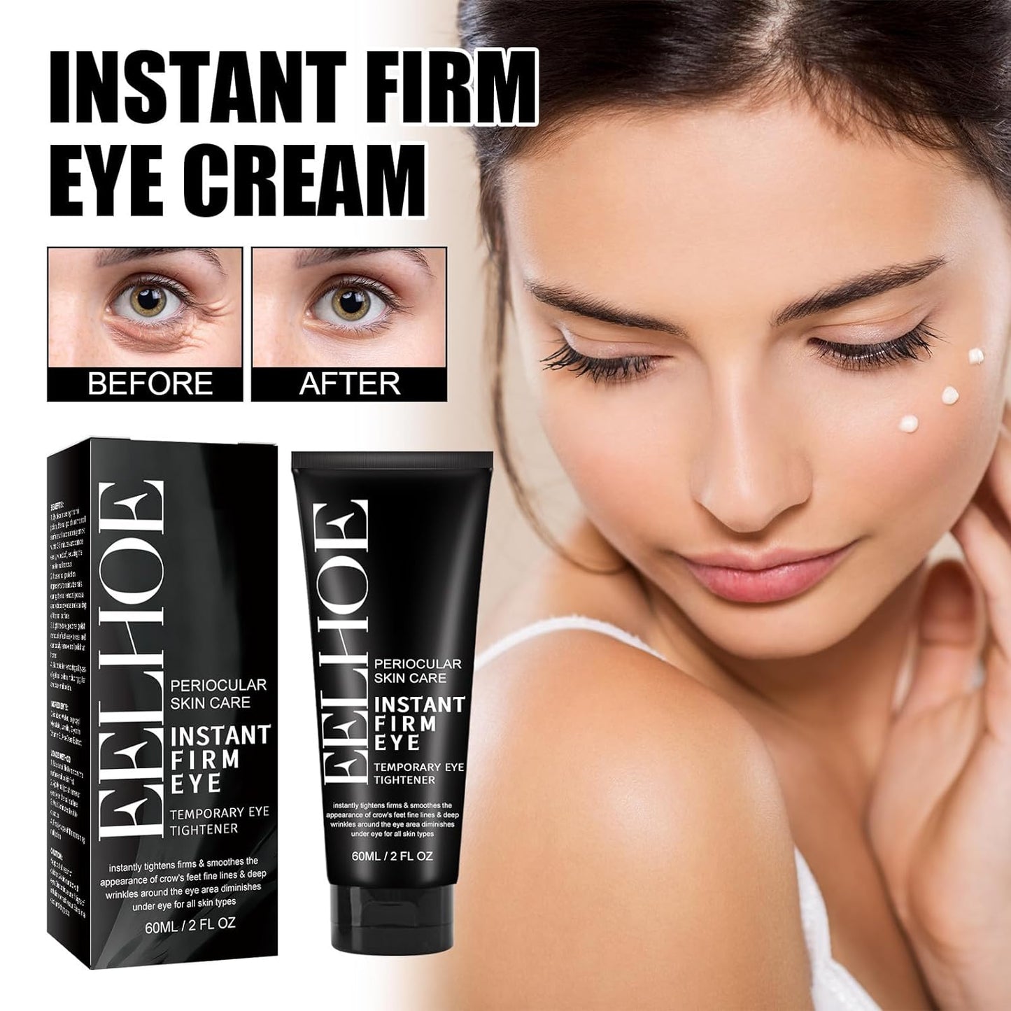 LYW 60ml Eye Treatment Creams，Instant Firm Eye Cream, Temporary Eye Tightener, Instant Under Eye Tightener, Instant Firm Eye Tightener Eye Bag Cream